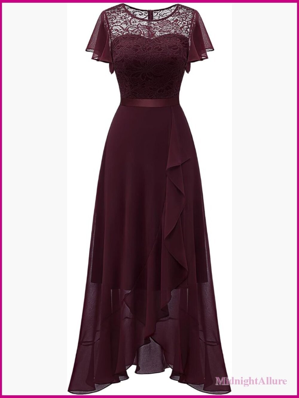 Elegant Lace Formal Maxi Dress with Slit for Wedding Guest Prom